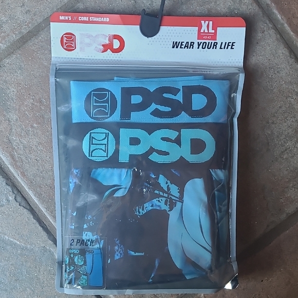 New! PSD Mens XL Vibrant Blue Boxer Briefs Pack of 2 Underwear - Picture 1 of 4